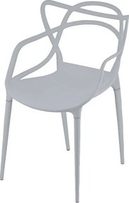 Svetlosivá plastová stolička KATO