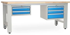 Dielenský stôl Solid OAK-23, 210 cm, 2 závesné boxy, dub
