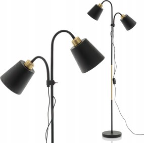 Smart LED ARGUS stojacia čierna lampa na čítanie nastaviteľná 2xE27