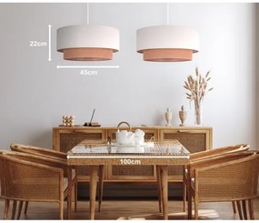 Duolla - Luster na lanku BOHO 2xE27/15W/230V béžová/hnedá