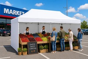 TRENDIE Hliníkový nožnicový stan 3x4,5m biely