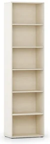 Knižnica INTEGRO, 2300 x 600 x 400 mm, 5 políc, breza
