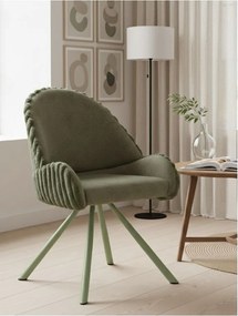 Zelená čalúnená jedálenské kreslá v súprave 2 ks s podrúčkami Stockholm – Mauro Ferretti