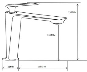 Mexen Ares umývadlová batéria, zlatá, 744100-50