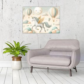 Obraz - Šťastný jednorožec (70x50 cm)