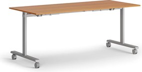 Mobilný stôl MATCH, 180x80 cm, sivá podnož, čerešňa