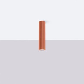 Stropné svietidlo Karbon, 1x okrovo červené kovové tienidlo, (30 cm)