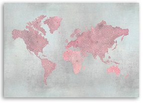 Gario Obraz na plátne Ružová mapa kontinentov - Andrea Haase Rozmery: 120 x 80 cm