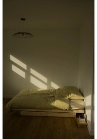 Jednolôžková posteľ z borovicového dreva s úložným priestorom s roštom 90x200 cm v prírodnej farbe Kanso – Karup Design