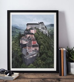 Poster Oravský hrad - Poster 50x70cm + čierny rám (71,8€)