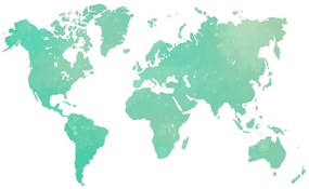 Samolepiaca tapeta mapa sveta v zelenom odtieni - 225x150