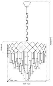 Luster na reťazi CARISMA 9xE14/40W/230V matný chróm