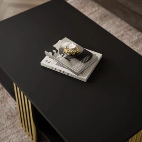 KONFERENČNÝ STOLÍK CHARLES ČIERNY MATNÝ + ZLATÝ