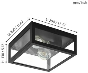 Eglo 99122 - Kúpeľňové stropné svietidlo AMEZOLA 2xE27/40W/230V IP44