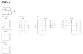 Svetlohnedá zamatová modulárna rohová pohovka (ľavý roh) Bellis – Micadoni