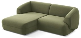 Zelená zamatová rohová pohovka (ľavý roh) Moana – Makamii