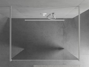 Mexen Kioto, priechodná sprchová zástena 100 x 200 cm, lustro 8 mm, 2x biela stabilizačná rozpera, 800-100-002-20-50