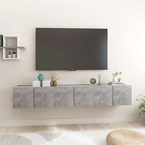 Závesné TV skrinky 3 ks betónové sivé 60x30x30 cm