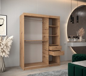 Šatníková skriňa 150 cm Mokka (dub artisan). Akcia -20%. Vlastná spoľahlivá doprava až k Vám domov. 1126027