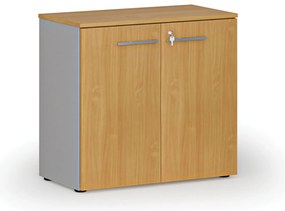 Kancelárska skriňa s dverami PRIMO GRAY, 800 x 420 x 740 mm, sivá/buk