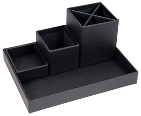 Tmavosivý 4-dielny stolový organizér na písacie pomôcky Bigso Box of Sweden Lena