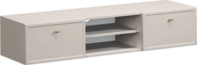 Závesný TV stolík Lorini 150 cm – kašmírová / zlaté úchytky G