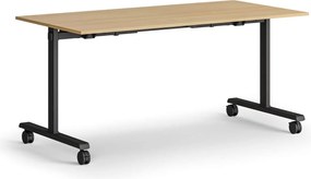 Mobilný stôl MATCH, 160x80 cm, čierna podnož, buk
