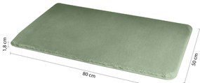 Gedy Gedy, FUZZY kúpeľňová predložka, 50x80cm, 100% polyester, protišmyk, zelená, 96FY508007