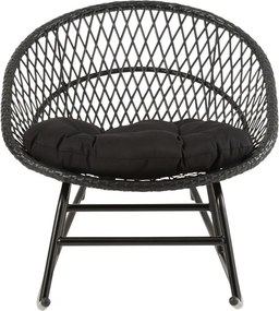 Čierne ratanové záhradné hojdacie kreslo Zayo Black - 118*82*78 cm