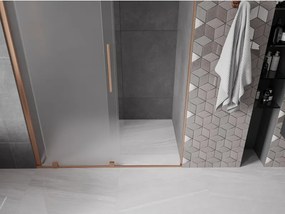 Mexen Velar, posuvné sprchové dvere do otvoru 150 cm, 8mm sklo námraza, medená matná, 871-150-000-31-65