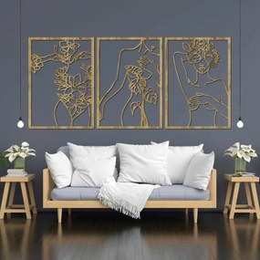 SENTOP | Trojdielna nástenná dekorácia ženy – Moderné art umenie | SENTOP HDF0480