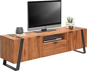 XXXLutz SKRINKA POD TV, divoký dub, čierna, farba duba, 172,8/52/47 cm Landscape - TV nábytok - 002730000505