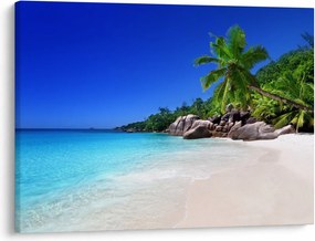 Obraz pláže na Praslin ostrove (70x50 cm)