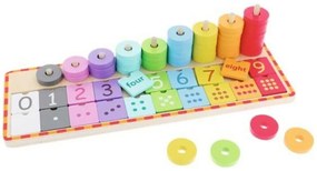 Trefl Drevená hračka, počítadlo s anglickými číslami a žetóny