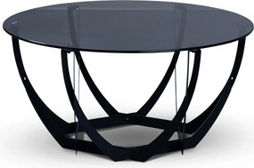 Konferenčný stolík Maya, 80 cm, čierny/sivé sklo