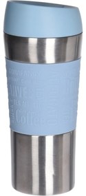 Cestovný termo hrnček Tronto, 350 ml, modrá, nehrdz. oceľ, 8 x 20 cm