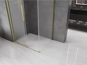 Mexen Velar, sprchový kút s posuvnými dverami 100 x 80 cm, 8mm sklo námraza, zlatá matná, 871-100-080-31-55