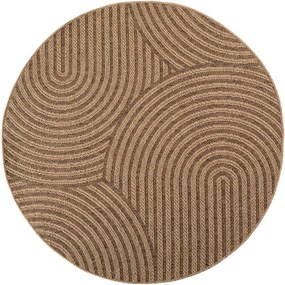 Hnedý okrúhly vnútorný a vonkajší koberec ø 160 cm Timber 1401 – Ayyildiz Carpets