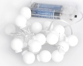 Solight LED vianočná reťaz farebné gule, 20x LED, 2m, 2x AA