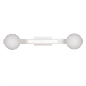 Nástenné svietidlo Magnet1, 2x biele sklenené tienidlo + 1x LED 13W, w