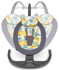 Lionelo - Detské húpacie kresielko s melódiou RALF 4xAA Grey Concrete + diaľkové ovládanie