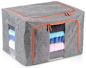 VILDE Látkový pevný box pro uskladnění textilu, šedý PILLOW 50x 40 x 33 cm (66l)