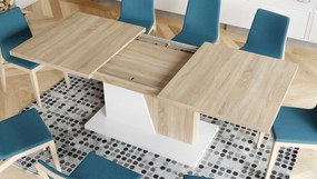 NOBLE NOIR Dub Sonoma/Biely Mat - ROZKLADANÝ STÔL DO 218 cm, pre 8, 10 osôb.