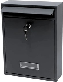 LEAN Poštová schránka, pozinkovaná oceľ 32x21,5x8,5cm - čierna