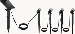 Stmievateľné solárne stĺpové LED lampy Roundy, 4 ks