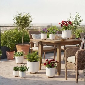 PLASTOVÝ KVETINÁČ TERRA 19,5X21 CM BIELA