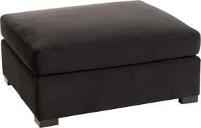 Čierna zamatová podnožka Nalmi black - 113*100*60cm