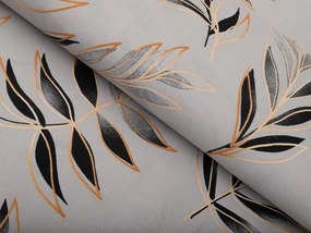 Biante Bavlnený oválny obrus Sandra SA-437 Popínavé listy na sivom 140x220 cm