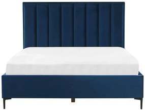 Zamatová súprava nábytku do spálne 160 x 200 cm modrá SEZANNE Beliani