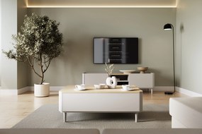 Konferenčný stolík Amilio 100 cm so zásuvkami - kašmírová / olejovaný dub